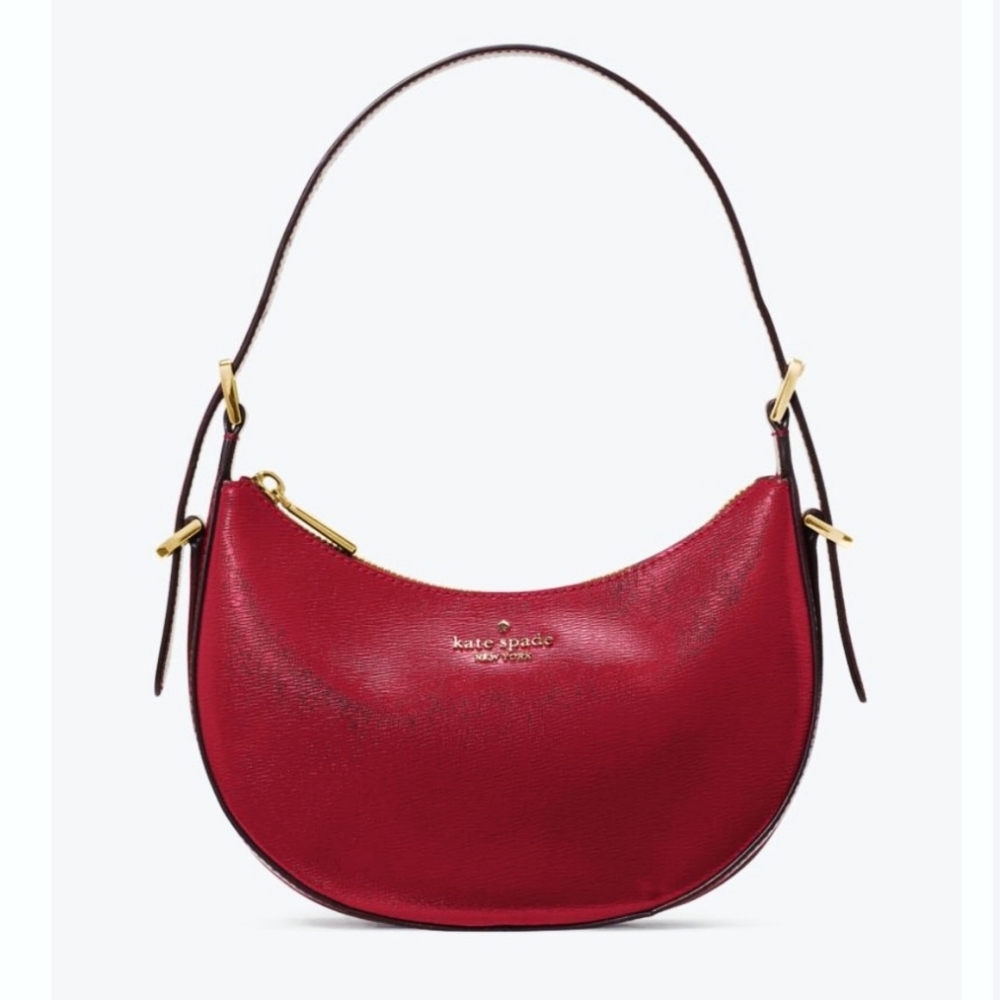 Kate Spade Nova Crescent Bag Red Patent Leather Shoulder Purse Crossbody New NWT